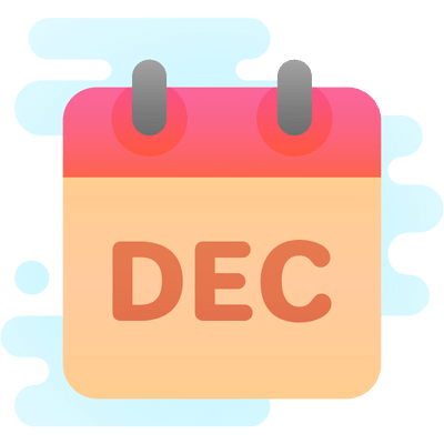 Grafische afbeelding van kalender die op maand december staat