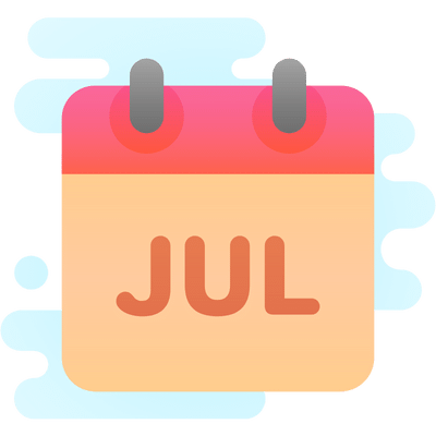 Grafische afbeelding van kalender die op maand juli staat