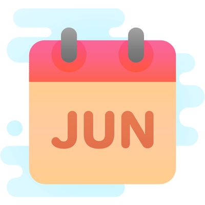 Grafische afbeelding van kalender die op maand juni staat