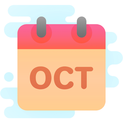 Grafische afbeelding van kalender die op maand oktober staat
